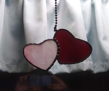 Custom Made Heart To Heart- Stained Glass Fan/ Light Pull