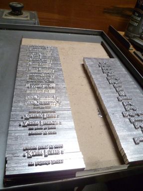 Custom Made Typecasting And Polymerplate For Letterpress