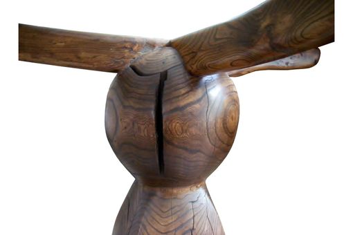 Custom Made Sculpted Log Base Table With Feet