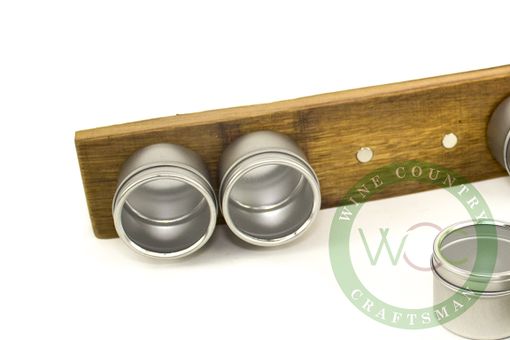 Custom Made Wine Barrel Stave Magnetic Spice Rack - Flavor - Made From Retired California Wine Barrels