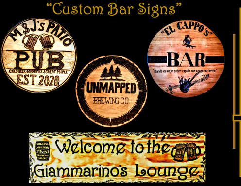 Custom Made Bar Sign, Pub Sign, Wood Signs, Custom, Hand Created, Designed For You