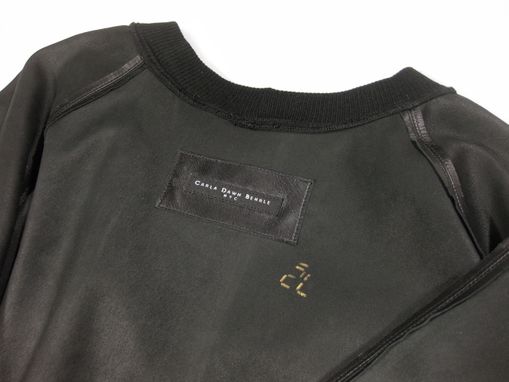 Custom Made Mens Custom Made Leather Sweatshirt