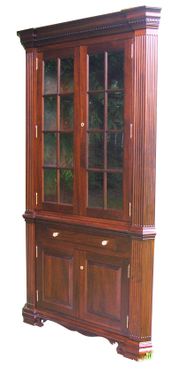 Custom Made Architectural Corner Cupboard Made From Walnut