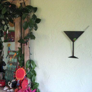 Custom Made Metal Art Sculpture Martini Kitchen Art Upcycled Metal Wall Bar Dining Room Cocktails