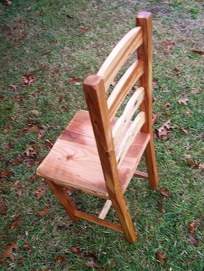 Custom Made Arched Slat Yellow Pine Dining Room Chairs