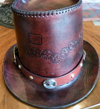 Custom Made Steampunk Styled Top Hat And Hatband