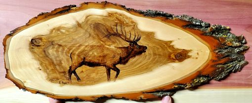Custom Made Elk Bugling Wood Burning