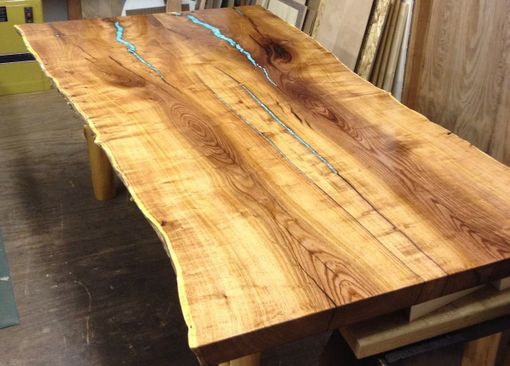 Custom Made Turquoise Inlay Mesquite Dining Table