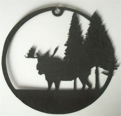 Custom Made Metal Moose Christmas Ornament