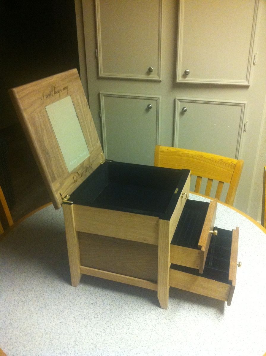 Hand Made Jewelry Box With Picture Frame by Myers Woodworks