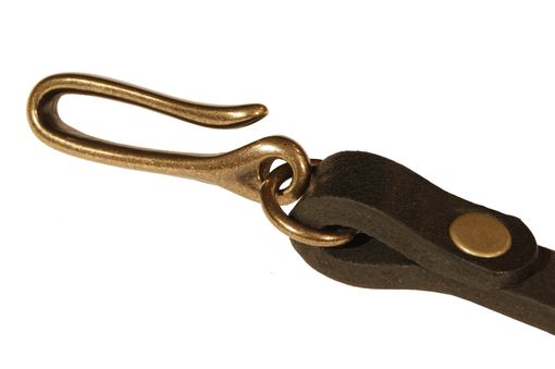 Custom Made Japanese Fishhook Leather Keychain
