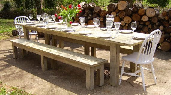 12 Foot Farm Table | Dwight Designs - Handmade Reclaimed Wood Parsons Farmhouse Table - Family Sized By