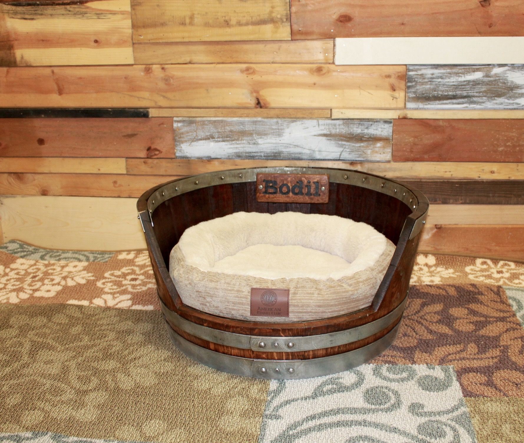 Buy Custom Personalized Wine Barrel Dog Bed, made to order from Top