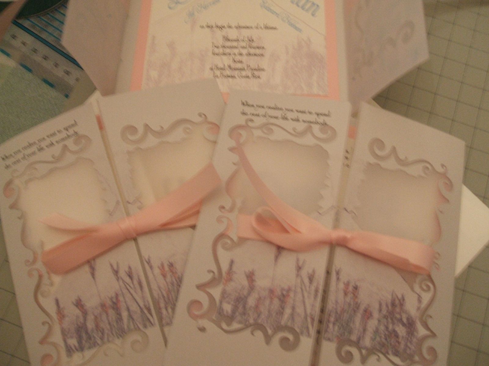 Hand Made Destination Wedding Invitations Die Cut Gatefold