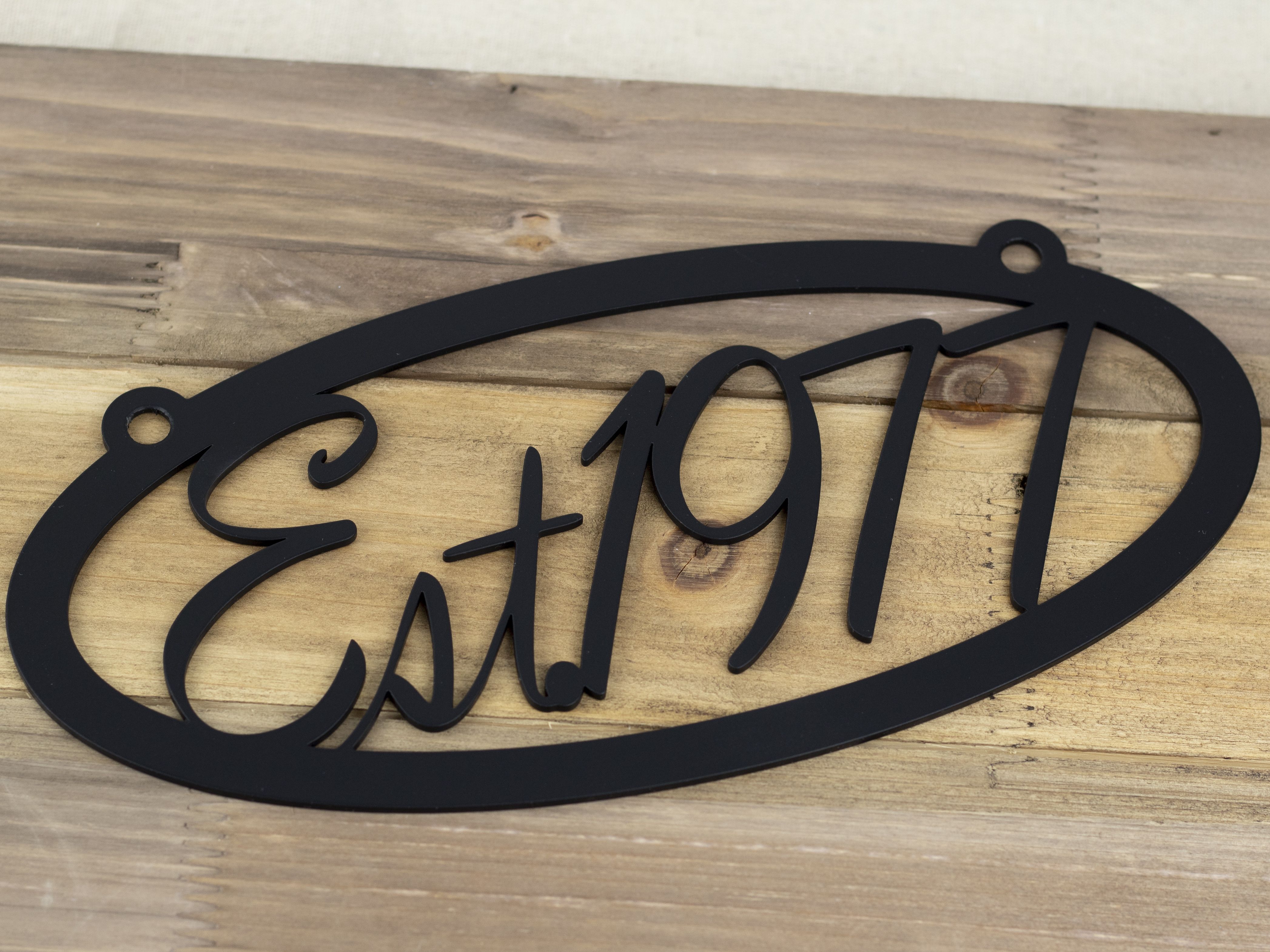 Buy Custom Established Year Oval Metal Sign, Made To Order From Refined ...