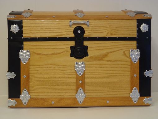 Custom Made Ash Steamer Trunk, Dome Top Trunk, Blanket Chest, Storage Chest, Antique Trunk