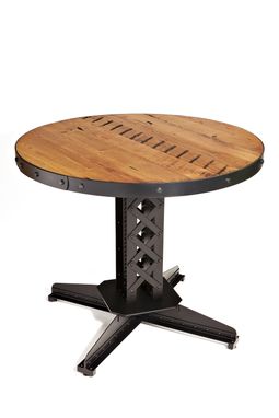 Custom Made 30" Round Railroad & Industrial Cafe Table