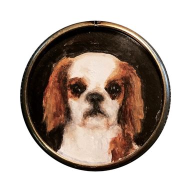 Custom Made Commissioned Classical Dog Portrait By Susannah Carson (Miniature Jewelry)