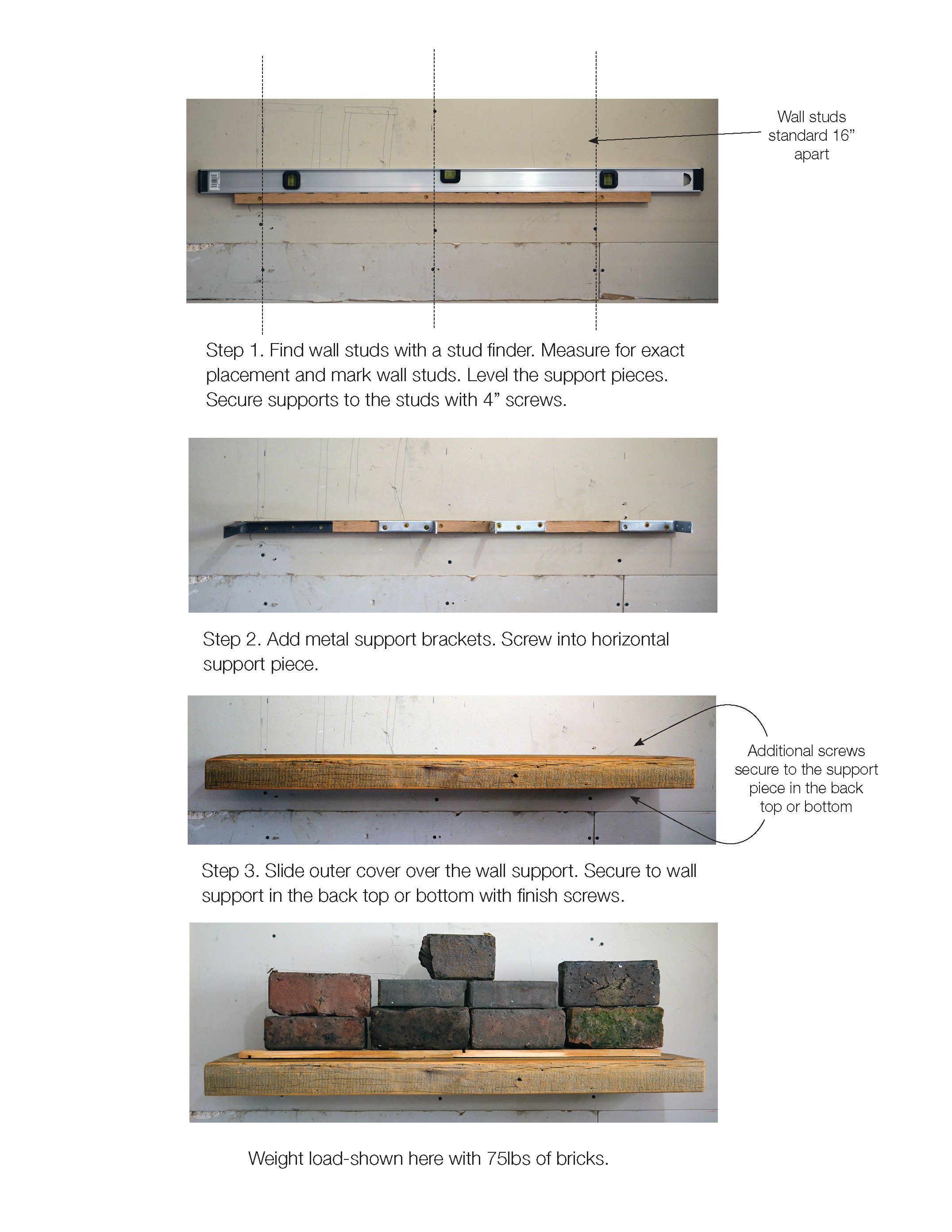 Hand Crafted Reclaimed Lumber Floating Shelves by Abodeacious