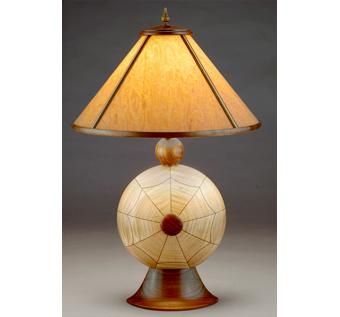 Custom Made Chelonia # 2 Table Lamp W/ Translucent Wood Shade