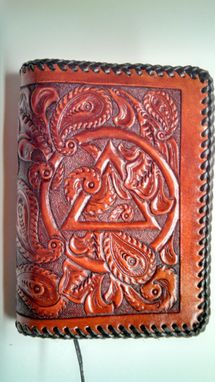 Custom Made Hand Carved Paisley Leather Big Book And Twelve And Twelve Cover