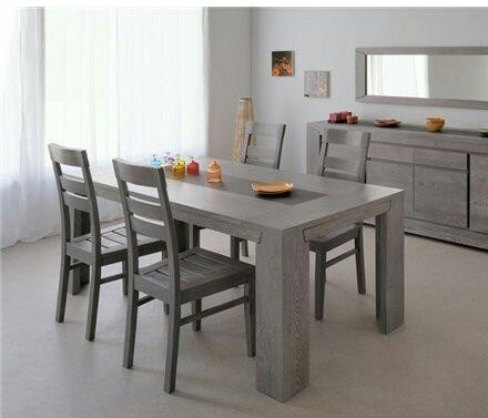 Hand Made Grey Solid Oak Dining Table by Ehandcarved 