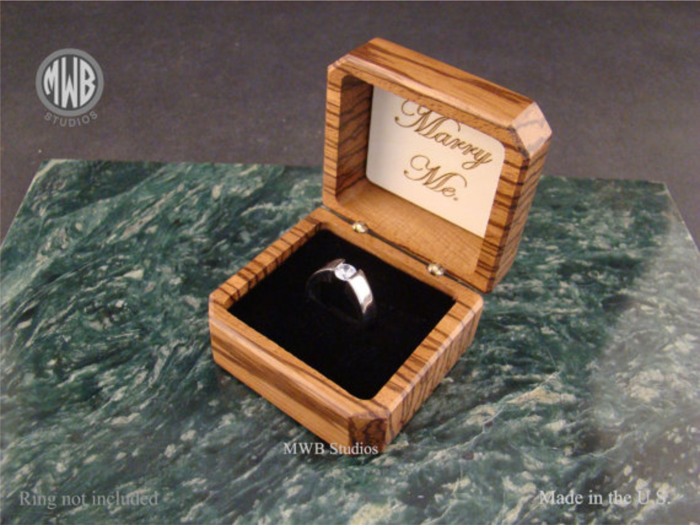 Buy Custom Made Zebra Wood Engagement Ring Box, With Free Engraving And