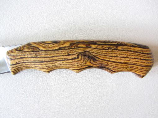 Custom Made Custom Knife - Drop Point Hunter's - Stainless Steel Blade - Handmade Mexican Bocote Wood Handle