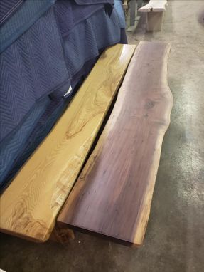 Custom Made Walnut Or Ash Live Edge Bench Solid Slab Wood Built Darn Tough