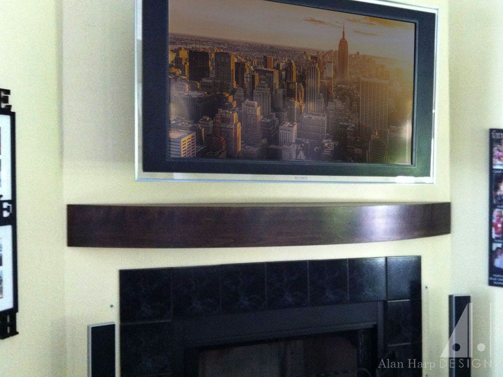 Hand Made Curved Mantel Shelf by Alan Harp Design