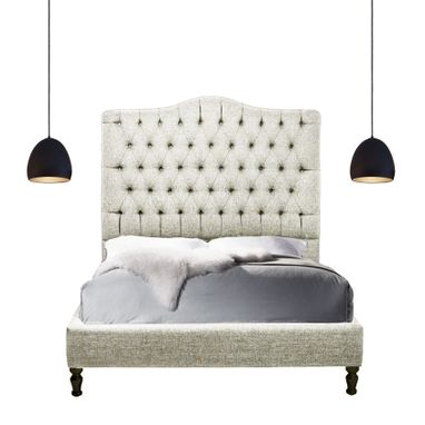 Custom Made Custom Upholstered Tufted Platform Bed- Hemp, Cotton, Linen, Or Velvet