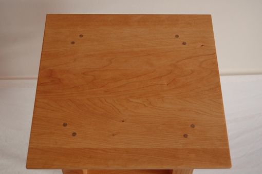 Custom Made Cherry Asian Side Table With Shelf