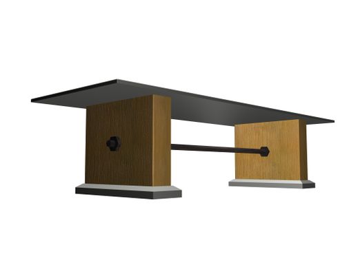Custom Made Custom Concrete, Steel & Wood Conference Table.