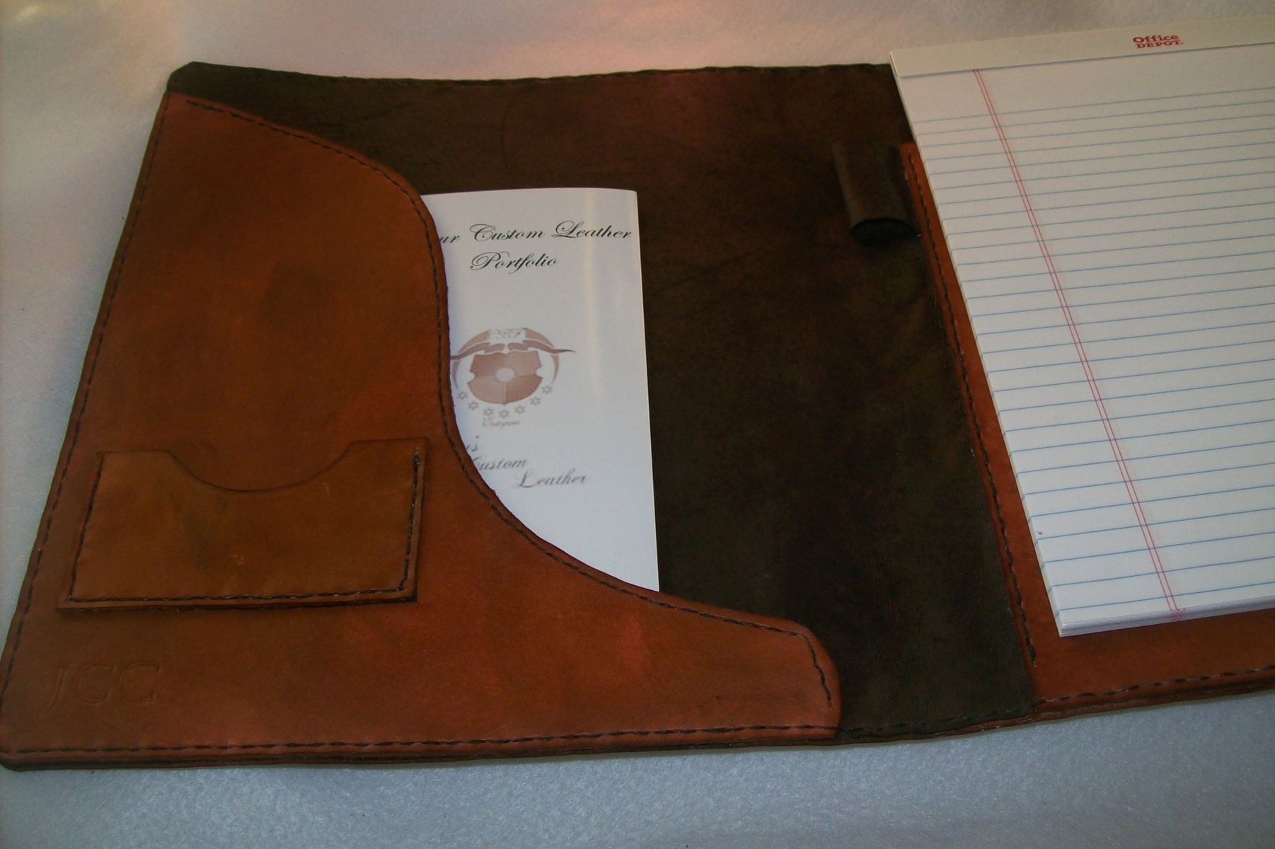 Buy Hand Made Custom Leather Portfolio/Padfolio, made to order from