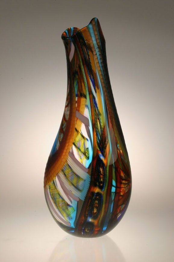 Hand Crafted Murano Art Glass Vase By Gianluca Vidal by Joseph Wright ...