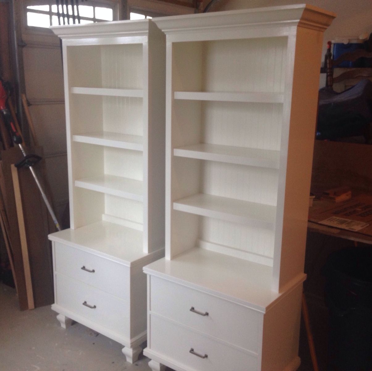 Custom Made Twin Bookcases by The Point Woodworking Co.