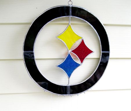 Custom Made Steelers Custom Stained Glass Sun Catcher- With 6 Super Bowl Trophies +1 To Add This Year-