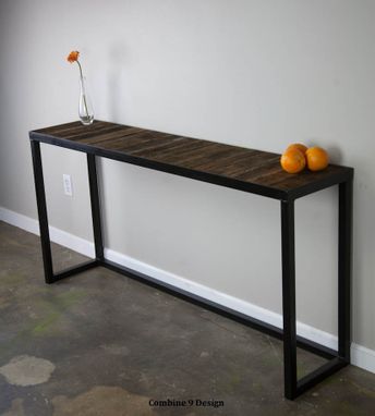 Custom Made Sofa Table. Steel/Reclaimed Wood. Modern/Urban/Vintage. Console Table, Industrial Style Loft Decor.