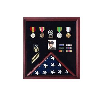 Custom Made Flag And Medal Display Case