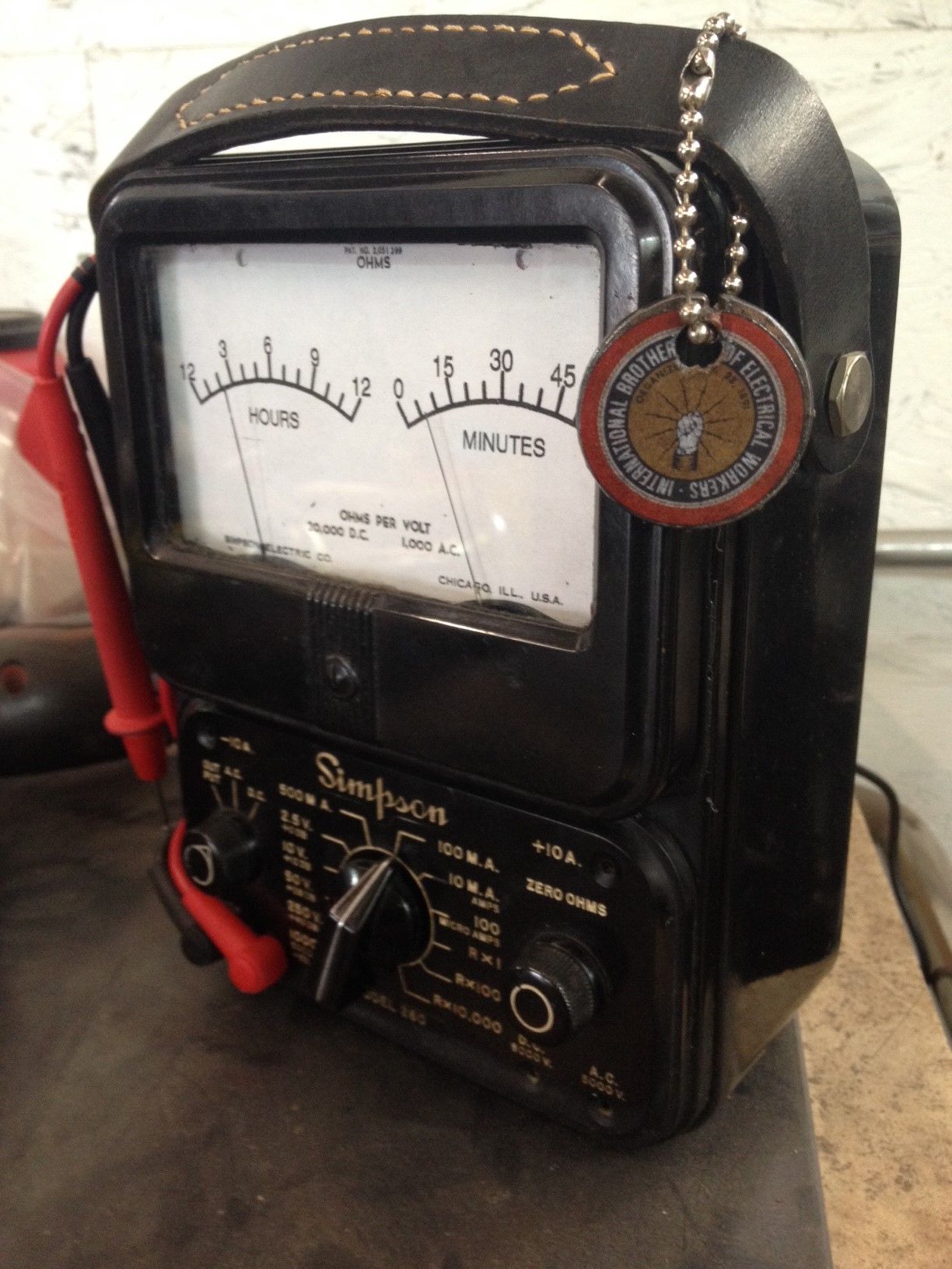 Custom Made Analog Meter Clock In A Simpson 260 Meter Housing by