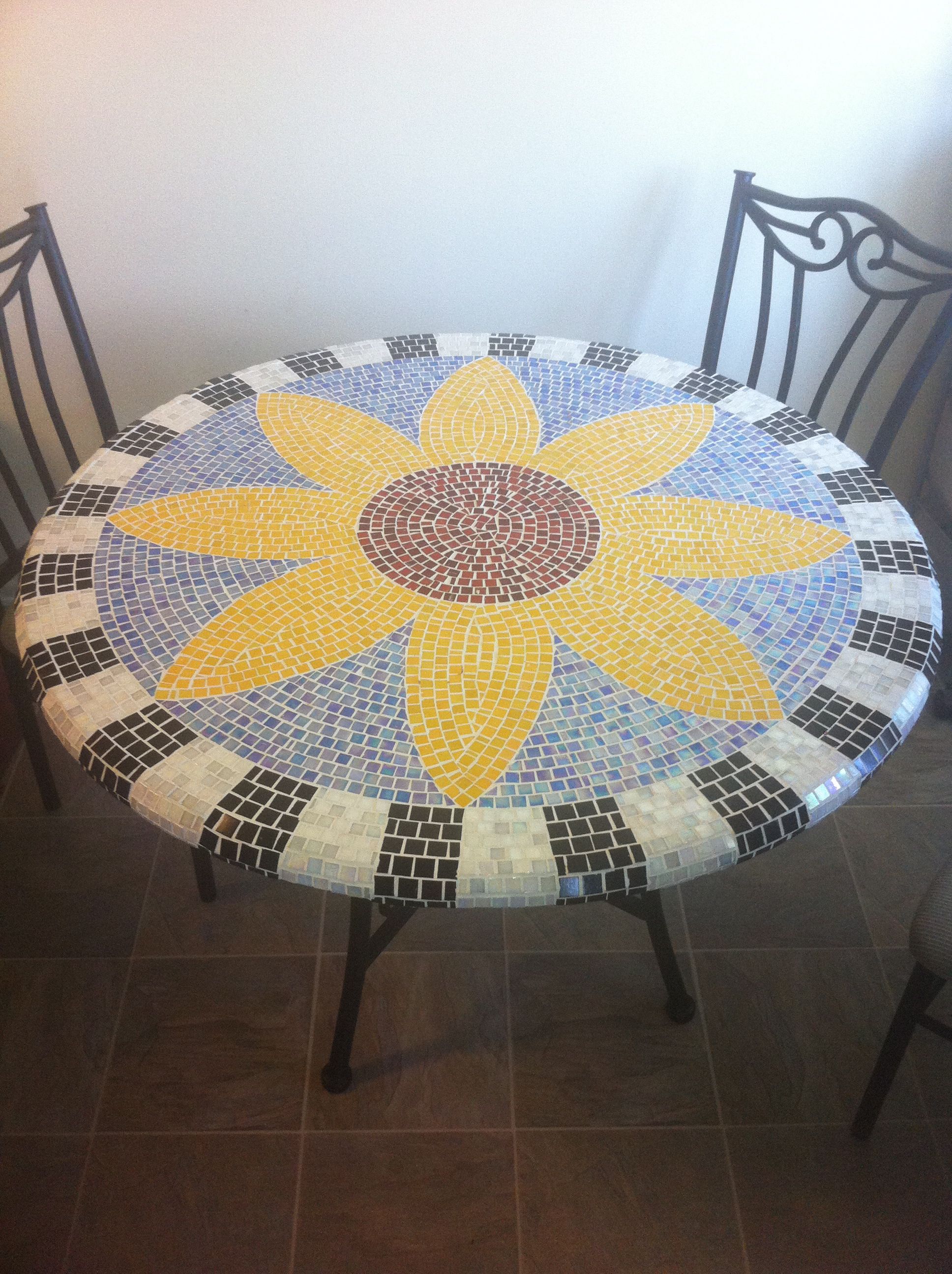 Handmade Mosaic Table Top by Cailee Corbett Mosaics