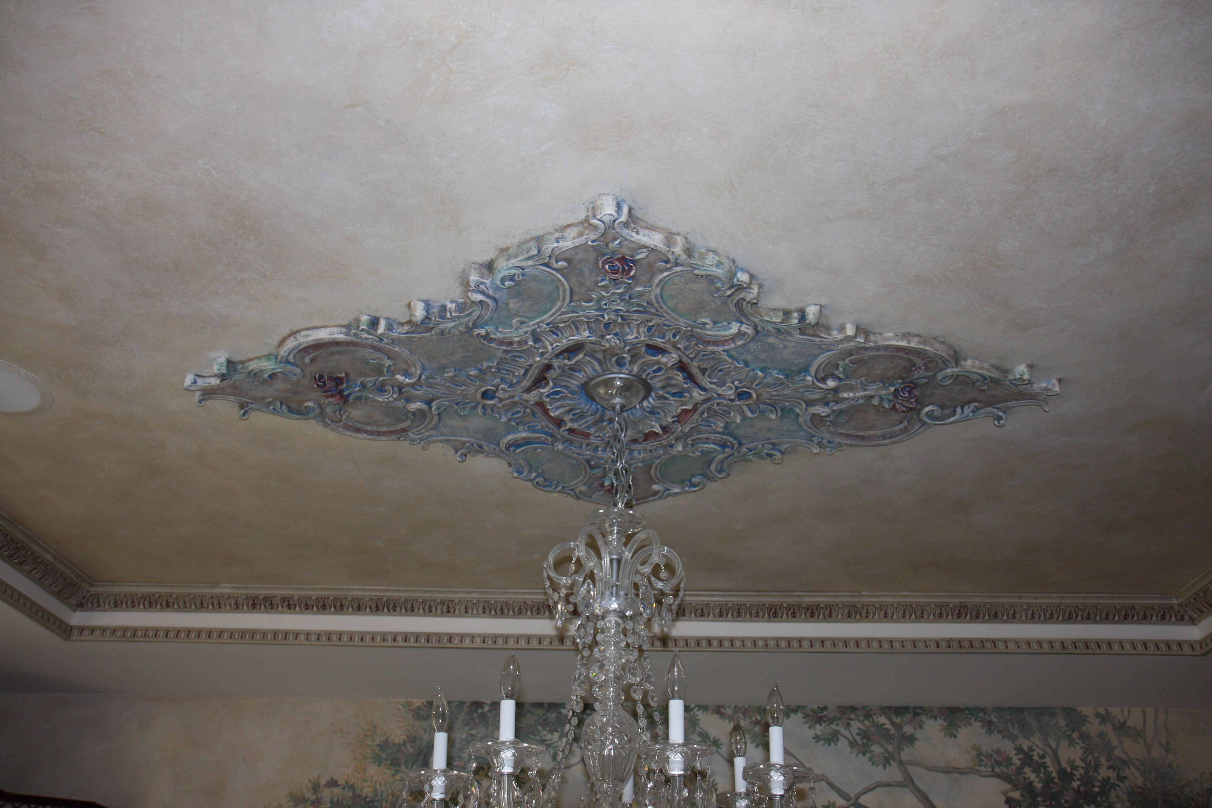 Buy Hand Crafted Dining Room Finishes, Murals Ceiling Crown And Molding Details, made to order