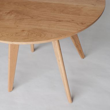 table bistro mid century dining round modern cherry cafe solid wood custommade