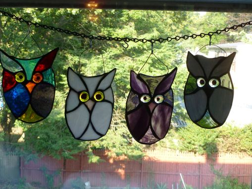 Custom Made Adorable Multicolored Stained Glass Owl