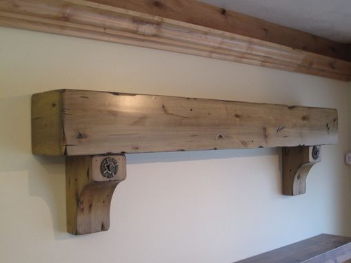 Custom Made Fireplace Beam Mantel Rustic Distressed Antique Bolts Salvaged Timber Post Style