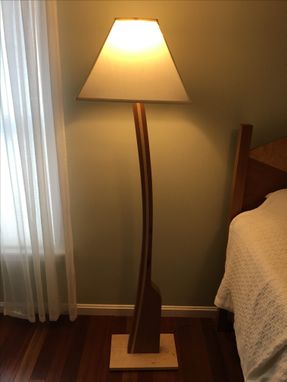 Custom Made Cherry Floor Lamp With Maple Inlay