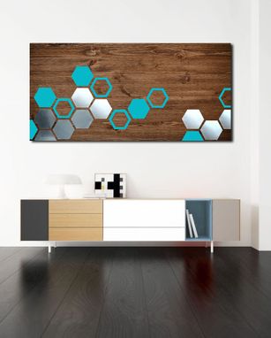 Custom Made Mod Honeycomb 48x20 - Wood Wall Art, Metal Wall Art, Modern Wall Art, Wall Decor, Geometric Art