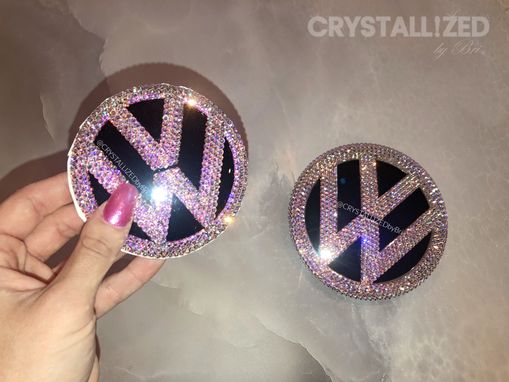 Custom Made Vw Volkswagen Crystallized Car Emblem Bling Genuine European Crystals Bedazzled