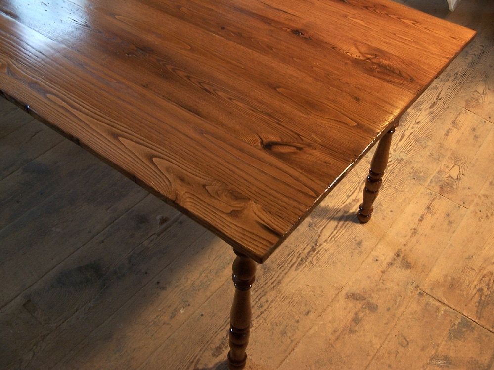 Buy Custom Reclaimed Chestnut Virginia Farm Table With Turned Legs