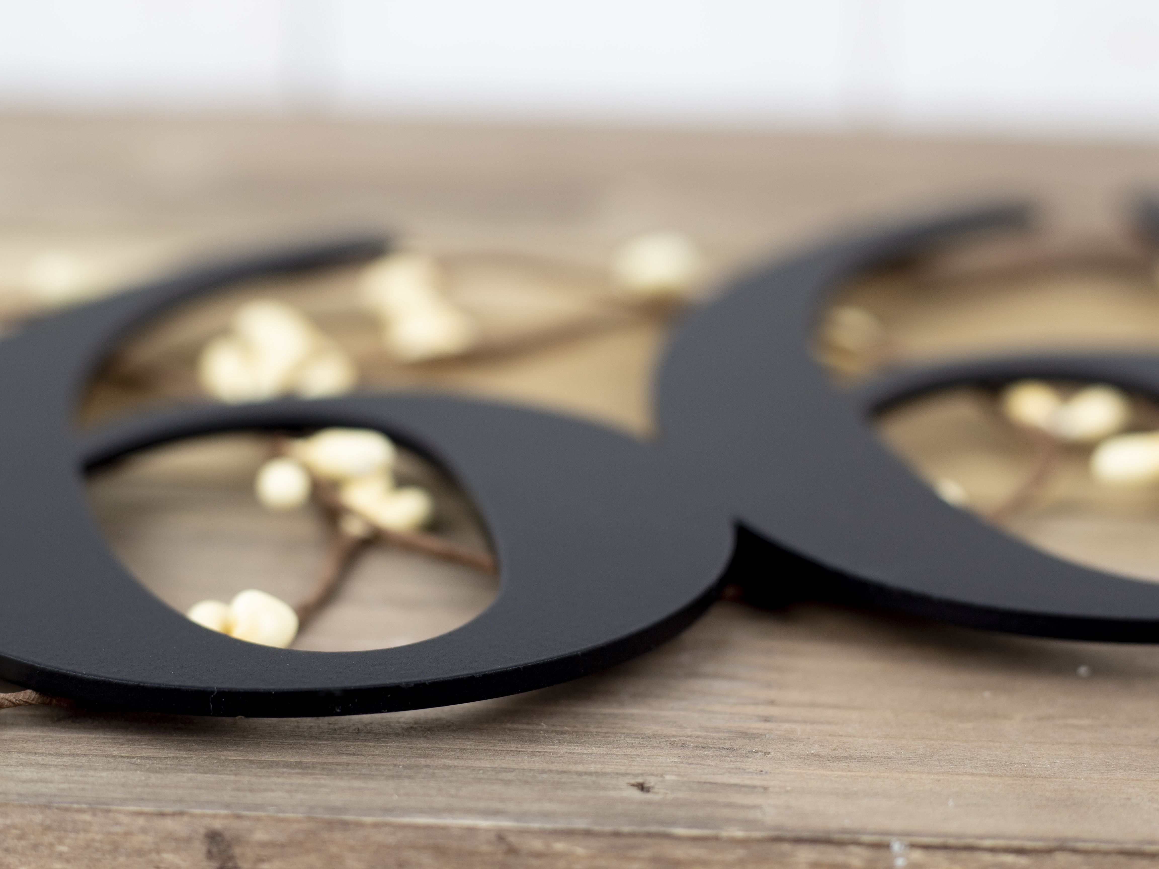 Buy Hand Crafted Metal House Number Sign, 3 Digit - Matte Black Shown